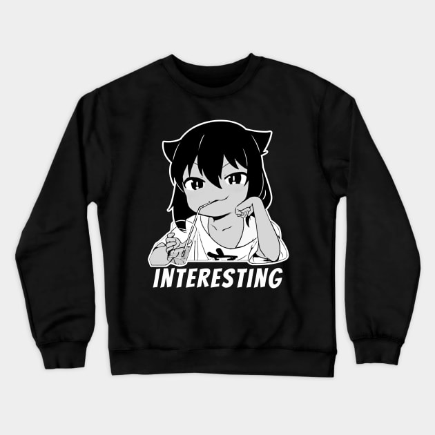 Funny Manga Girl Interesting Meme Crewneck Sweatshirt by designsenpai